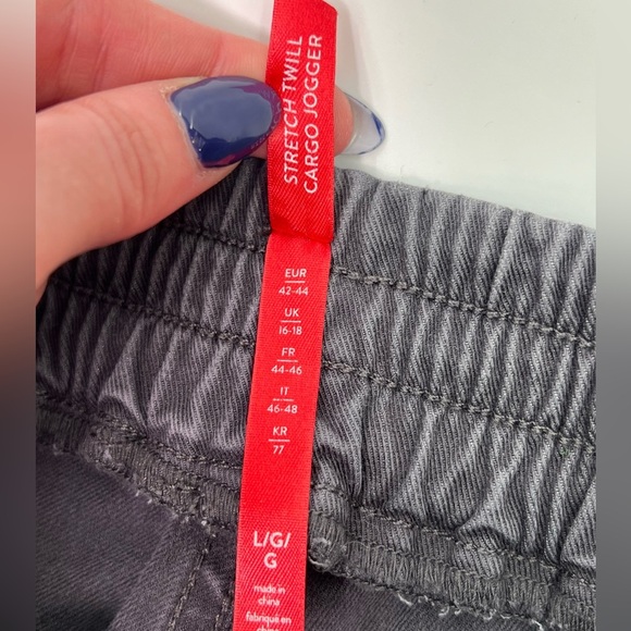 Spanx Gray Stretch Twill Cargo Jogger Ankle Pants #20319R Size L Large - Picture 8 of 11